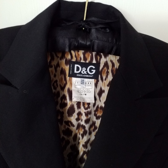 NEW  DOLCE GABBANA WOMANS BLK BLAZER LEOPARD  SM - Picture 3 of 7